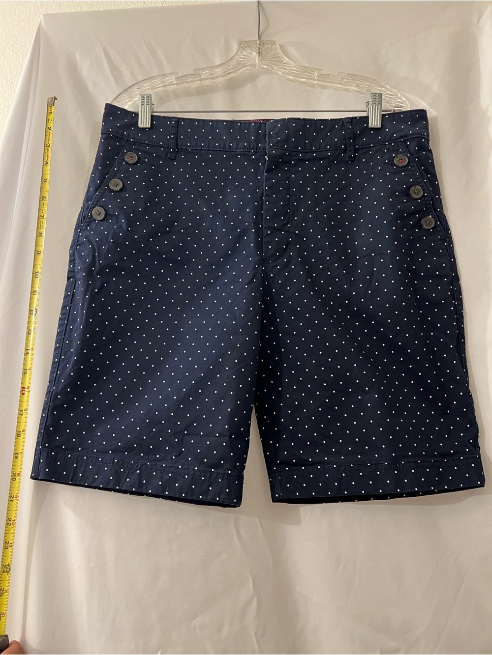 Tommy Hilfiger Navy Polka Dot Women’s Flat-Front Shorts